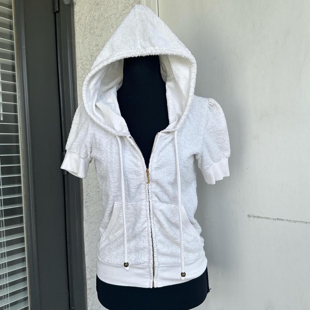 Y2K White Juicy Couture Zip Up Hoodie